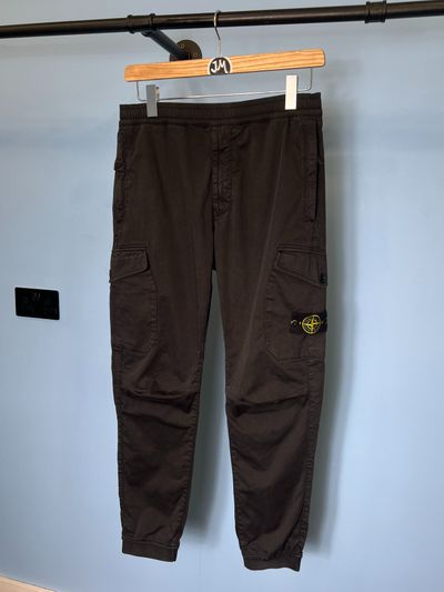 32W Stone Island Black Regular Tapered Cargos Medium